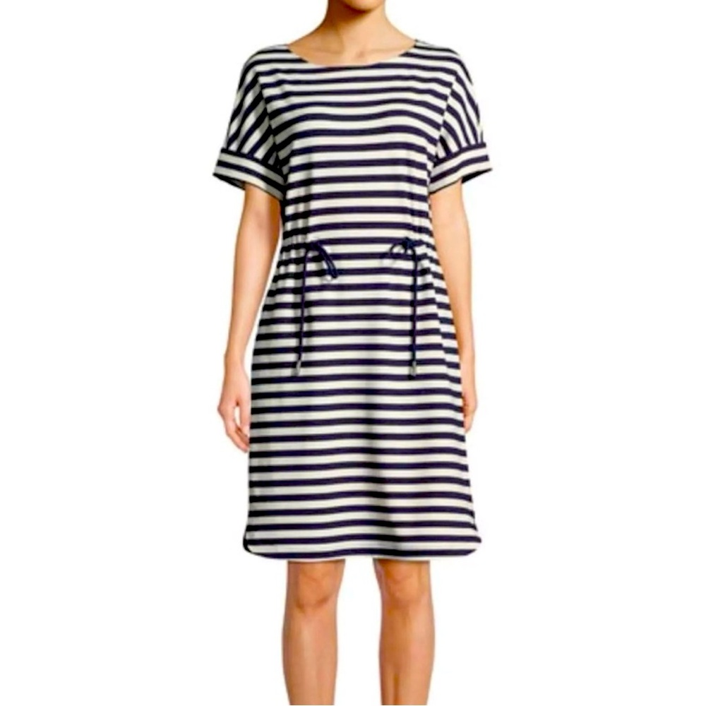 Lafayette 146 Striped Short Sleeve Mini Dress Size Medium